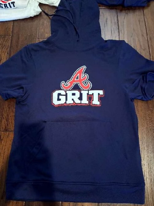 Navy Batting Cage Shortsleeve Hoodie