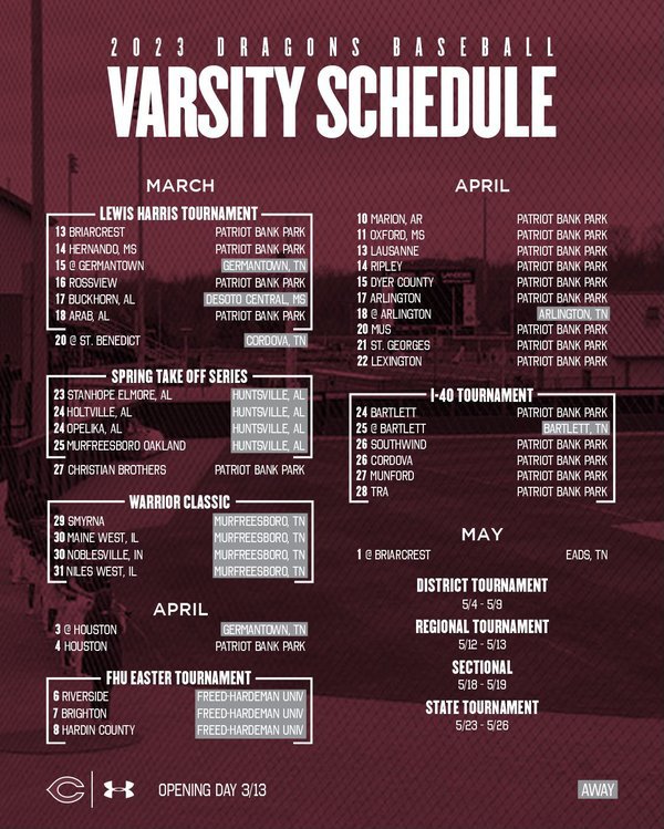 2023 Spring Schedule