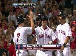 Ryan Kalish crushes a grand slam to right-center to give the Red Sox a 5-0 lead in the fourth