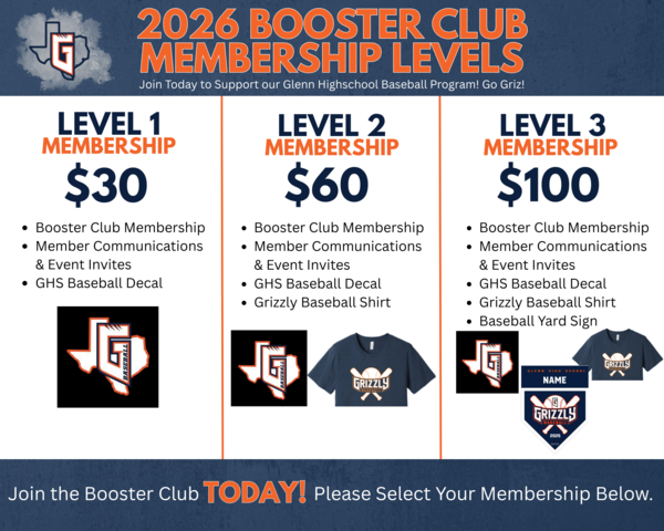 An image of booster club membership levels