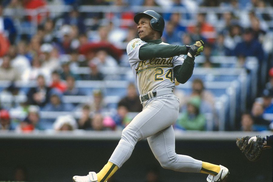 Rickey Henderson went 3 for 5 with a homer