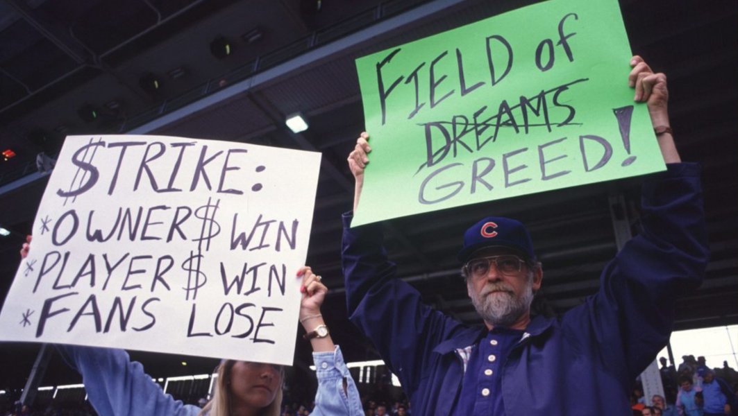 Fans protest the strike!