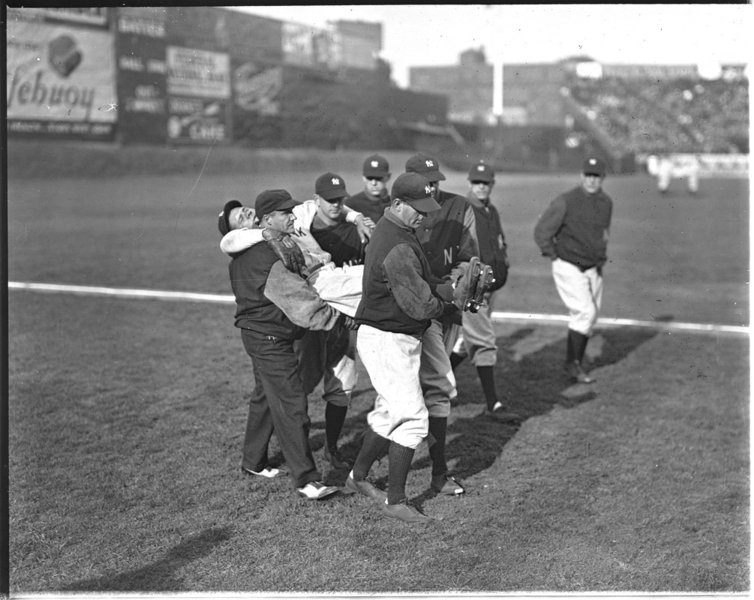 Babe Ruth hurt, but replace Johnstone hits 2 HRs