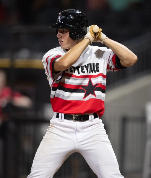 Lucas Spence at bat for Class A Fayetteville