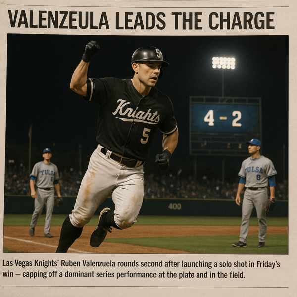 Las Vegas Knights’ Ruben Valenzeula rounds second 