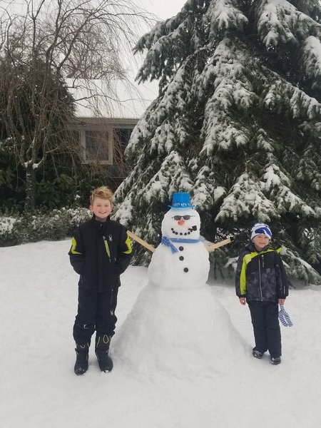 Ryan and Shane Travis built a great snowman!