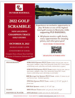 Champions Golf Course Registration starts at 10:30, Tee Off at 12:30pm