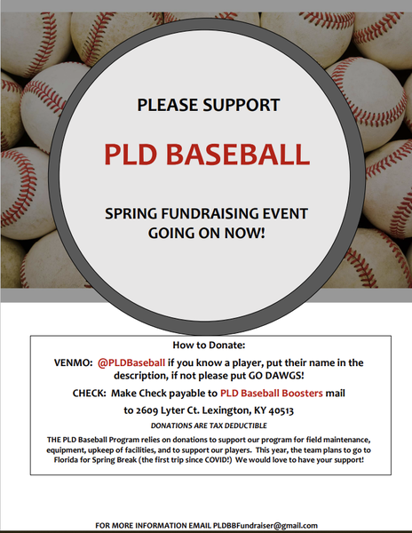 Calling all alumni, friends and family of PLD Baseball Program, we need your support! 