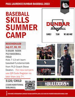 PLD SUMMER CAMP RESCHEDULED DUE TO WEATHER  NEW DATES  JULY 17, 18, 19   NEW PARTICIPANTS CAN  CLICK HERE TO REGISTER