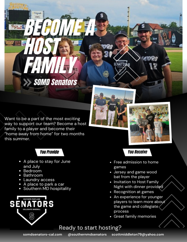 Become a Host Family - Southern Maryland Senators