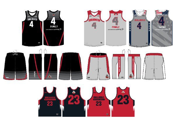 Sublimated Basketball Jersey Bulldogs style