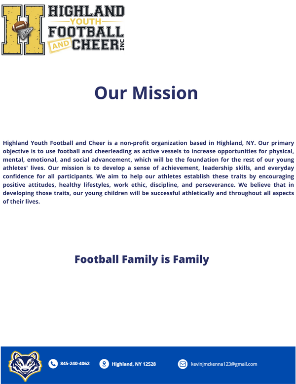 About the Highland Youth Football & Cheer
