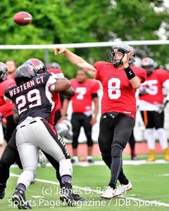 Jasper Ramsey (29) and the Militia defense pressur