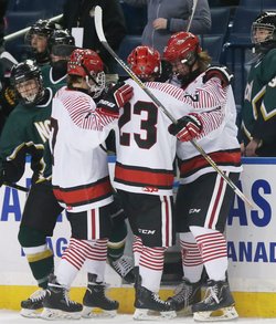 Niagara Wheatfield's Garrett Downie scores; James P. McCoy/Buffalo News