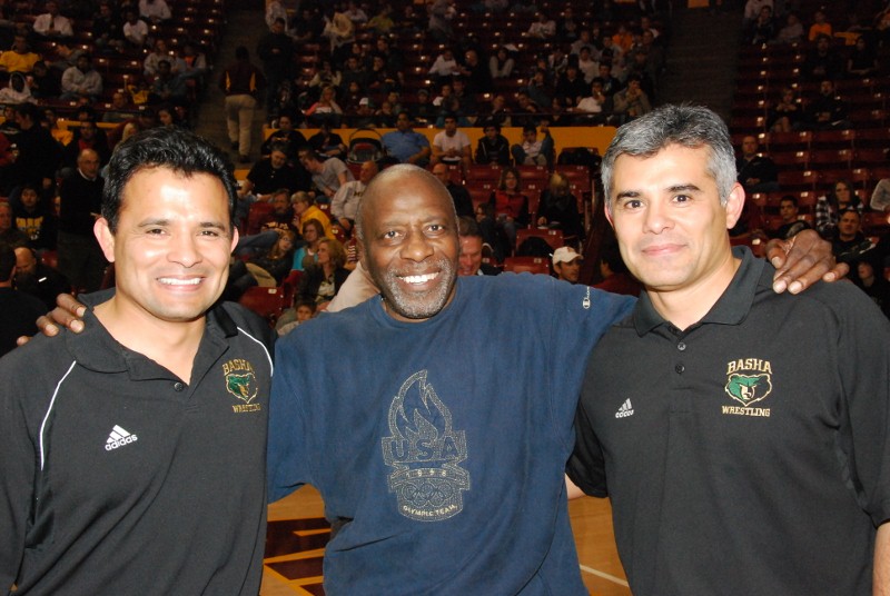 A.S.U Coach Bobby Douglas with Jerry and Mike Garcia