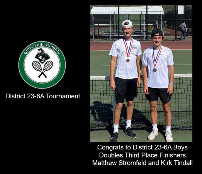 Matthew Stromfeld & Kirk Tindall Medal in 23-6A District Tournament