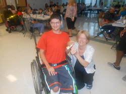MIAMI MARLINS TICKET WINNER BRANDON EDGE WITH SHERYL SAWYER