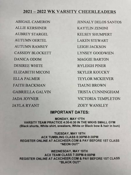 2021 - 2022 Varsity Team