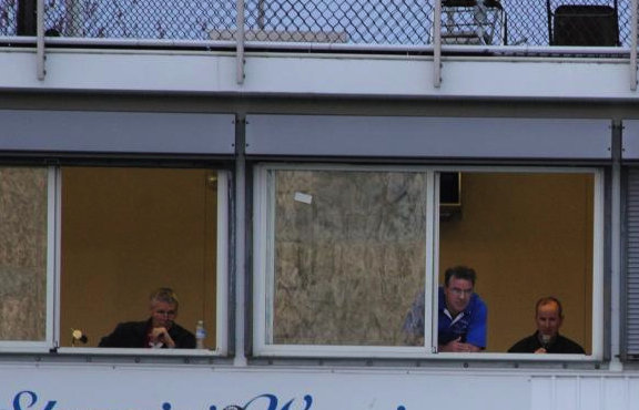 L-R : Tim Begley, Tom Dunwoody and Scott Wykoff in the booth