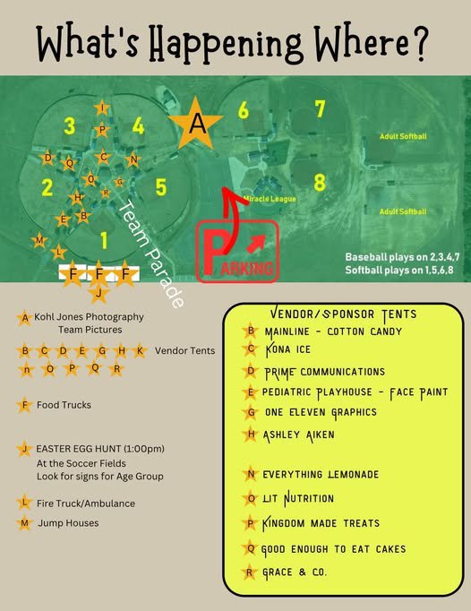 Monticello Sports Complex Field Map